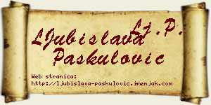 LJubislava Paskulović vizit kartica